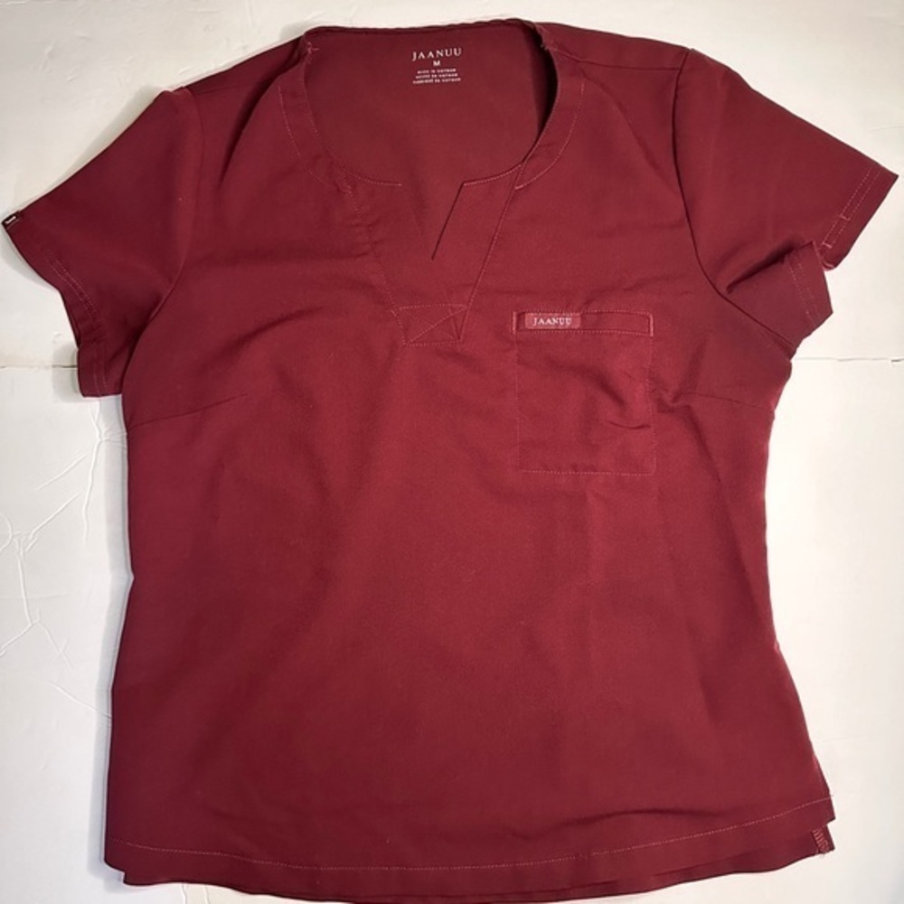 Jaanuu Women's Short Sleeve Top - Burgundy